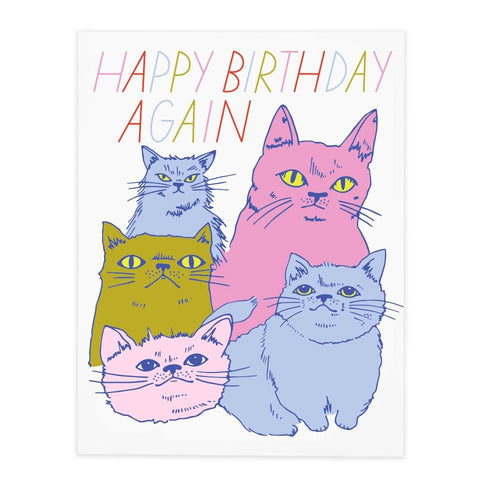 Cats Again Birthday Card