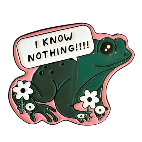 I Know Nothing Frog Enamel Pin