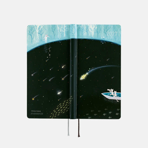 Hobonichi Techo Weeks 2027 Planner, Meteor Shower in the Light Blue Forest