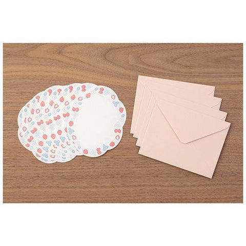 Die Cut Letterpress Stationery Set, Strawberry