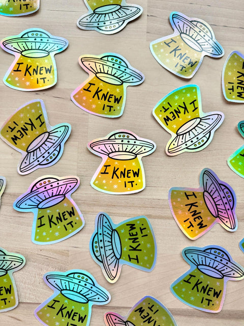 I Knew It UFO Sticker