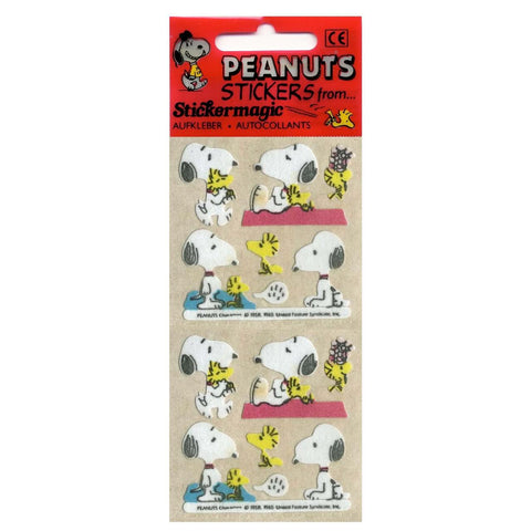 Snoopy + Woodstock Retro Fuzzy Stickers