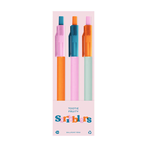 Scribblers Ballpoint Pens, Sets of 3