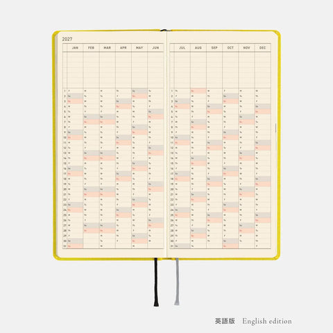 Hobonichi Techo Weeks Mega 2027 Planner, Canaria Yellow