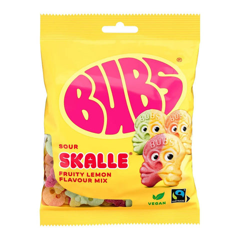 BUBS Fruity Lemon Mix Skalle Sour Gummy Candy