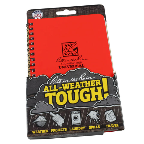All-Weather Side Spiral Notebook, Bright Orange