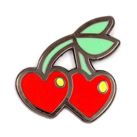 Heart Cherries Enamel Pin