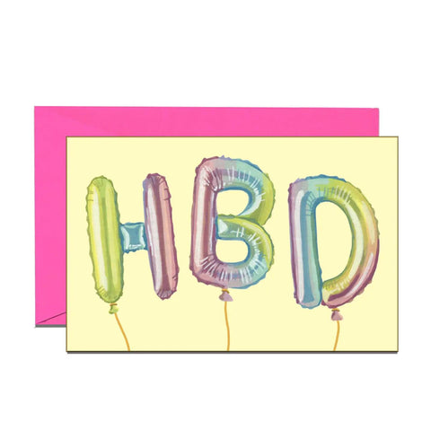 HBD Foil Balloons Mini Birthday Card