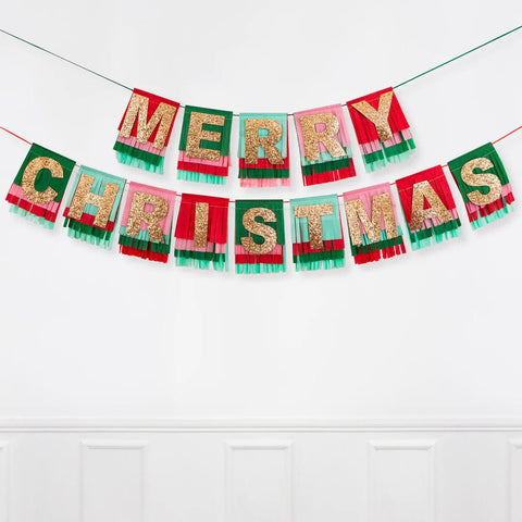 Merry Christmas Fringe Garland
