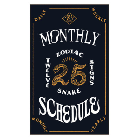Chalkboy 2025 Monthly Schedule Notebook, Navy