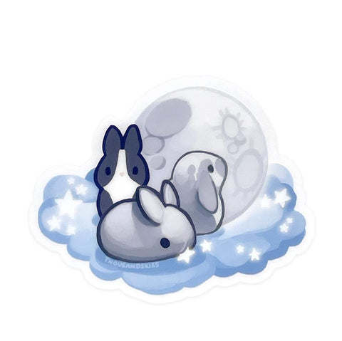 Silver Moon Bunnies Vinyl Sticker