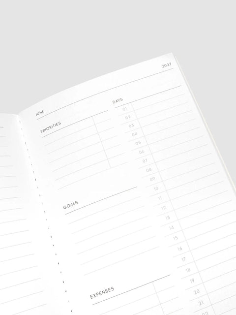 Monthly 2027 Dated Travel Notebook, A5 Slim