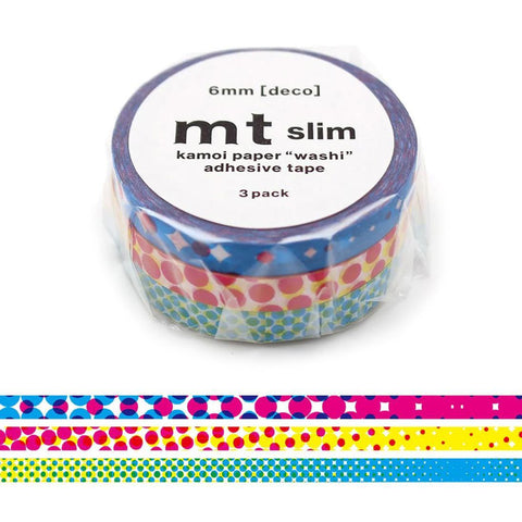 Deco Moiré Slim Washi Tape Set