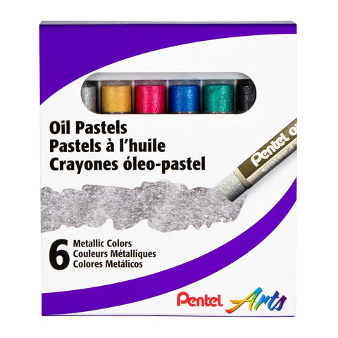 Pentel Arts Metallic Oil Pastels, Set of 6