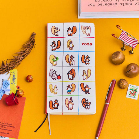Squirrel’s Moving Day Hobonichi Techo Weeks 2026 Planner