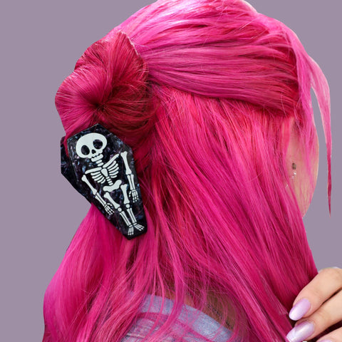 Coffin Skeleton Hair Claw