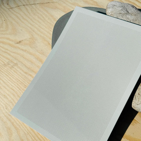 Bronze on Pearl Gray A4 Grid Notepad