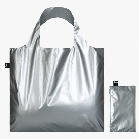 Metallic Silver Tote Bag