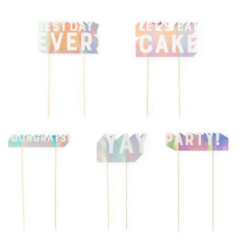Assorted Iridescent Cake Toppers