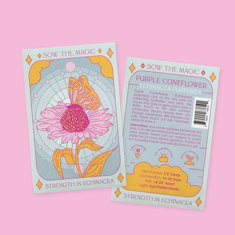 Strength in Echinacea Flower Tarot Seed Packet