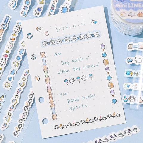 Mini Linea Sticker Roll, Blue