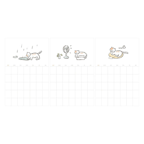 Monthly Plan Cat Calendar Sticky Memos