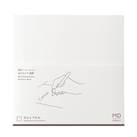 MD Square A5 Blank Cotton Paper Notebook