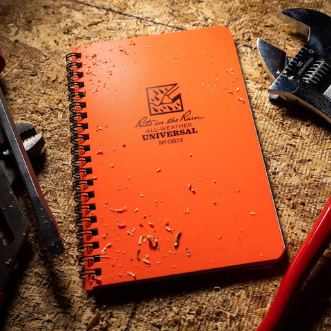 All-Weather Side Spiral Notebook, Bright Orange