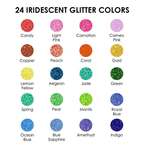 Medium Tip Iridescent Glitter Acrylic Paint Markers, Set of 24