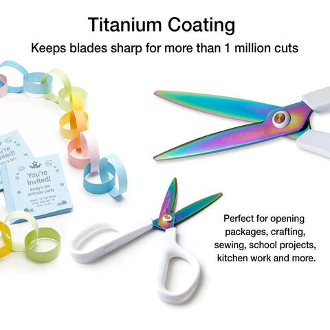 Titanium Curved Blade Scissors, White