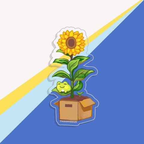 Sunflower Froggie Sticker