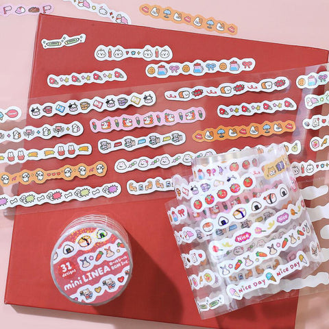Mini Linea Sticker Roll, Red