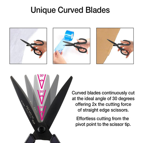 Titanium Curved Blade Scissors, White