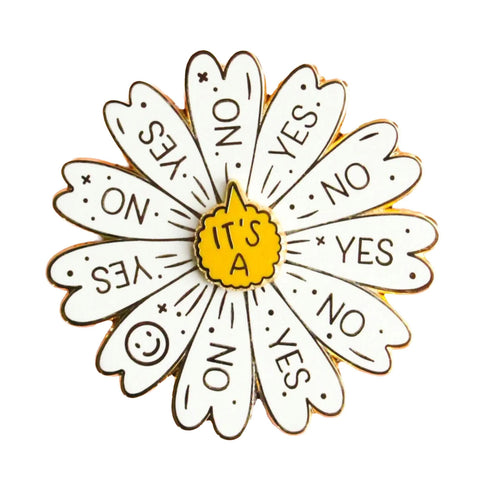 Spinning Daisy Enamel Pin