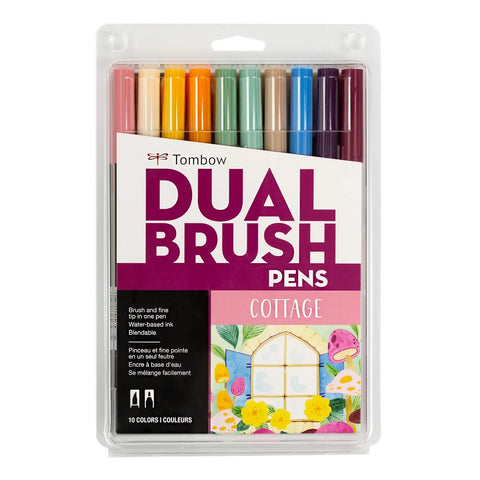 Cottage Dual Brush Pens, Set of 10