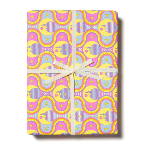 Moon + Rainbows Wrapping Paper
