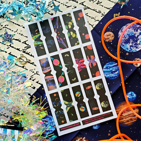 Neon Space Tabs Sticker Sheet
