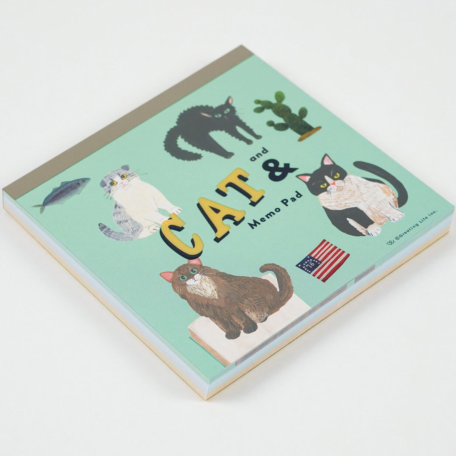 Meadow tea Yuko Hoshikawa 仔猫 Sodeyama Kahoko Cats Memo Pad, Green – Zakka Joy