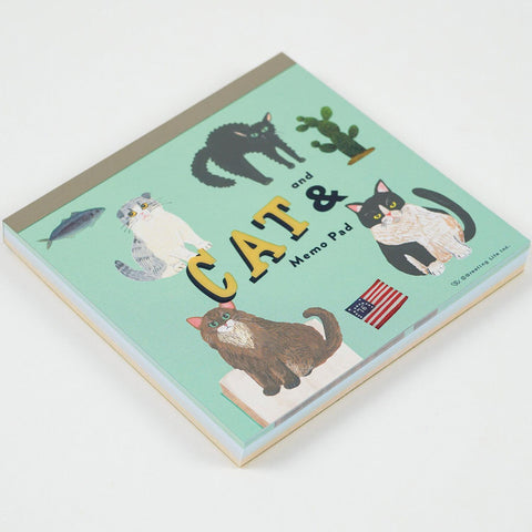 Sodeyama Kahoko Cats Memo Pad, Green