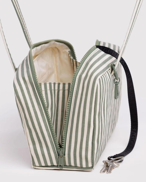 Nylon Bowler Bag: Sage Stripe