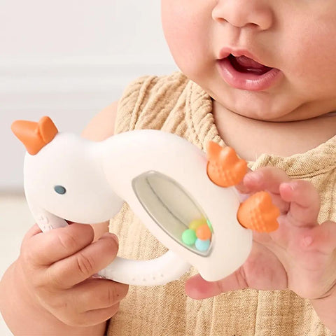 Bitzy Goose Teething + Rattle Toy
