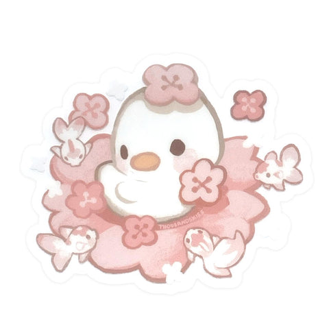 Sakura Duckling Sticker