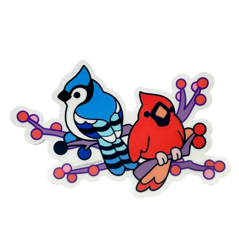 Blue Jay + Cardinal Vinyl Sticker