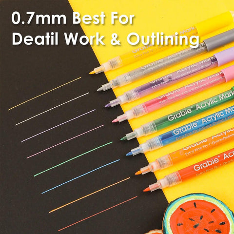 Extra Fine Tip Acrylic Paint Markers, Set of 28