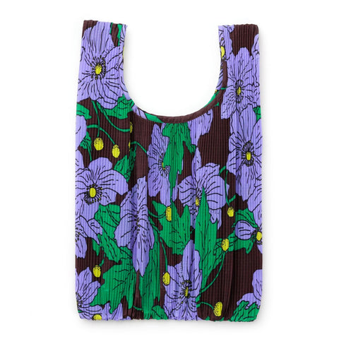 Pleated Baggu: Maroon Poppy