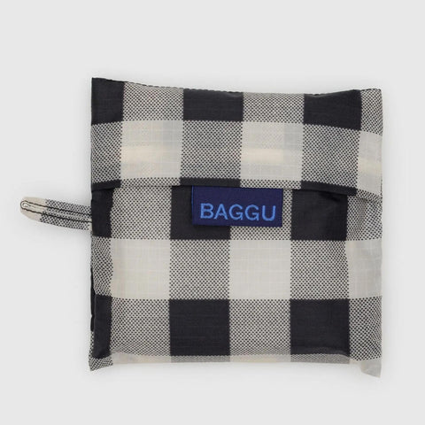 Standard Reusable Tote: Black + White Big Check
