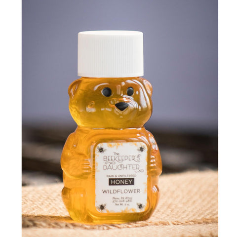 Mini Raw Wildflower Honey Bear