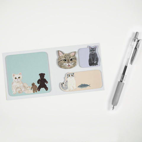 Kahoko Sodeyama Cats Die Cut Sticky Notebook