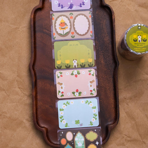 Retro Frames Paper Roll Labels