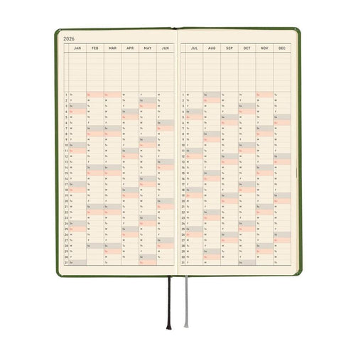 Antique Green Hobonichi Techo Weeks 2026 Planner, MEGA Edition